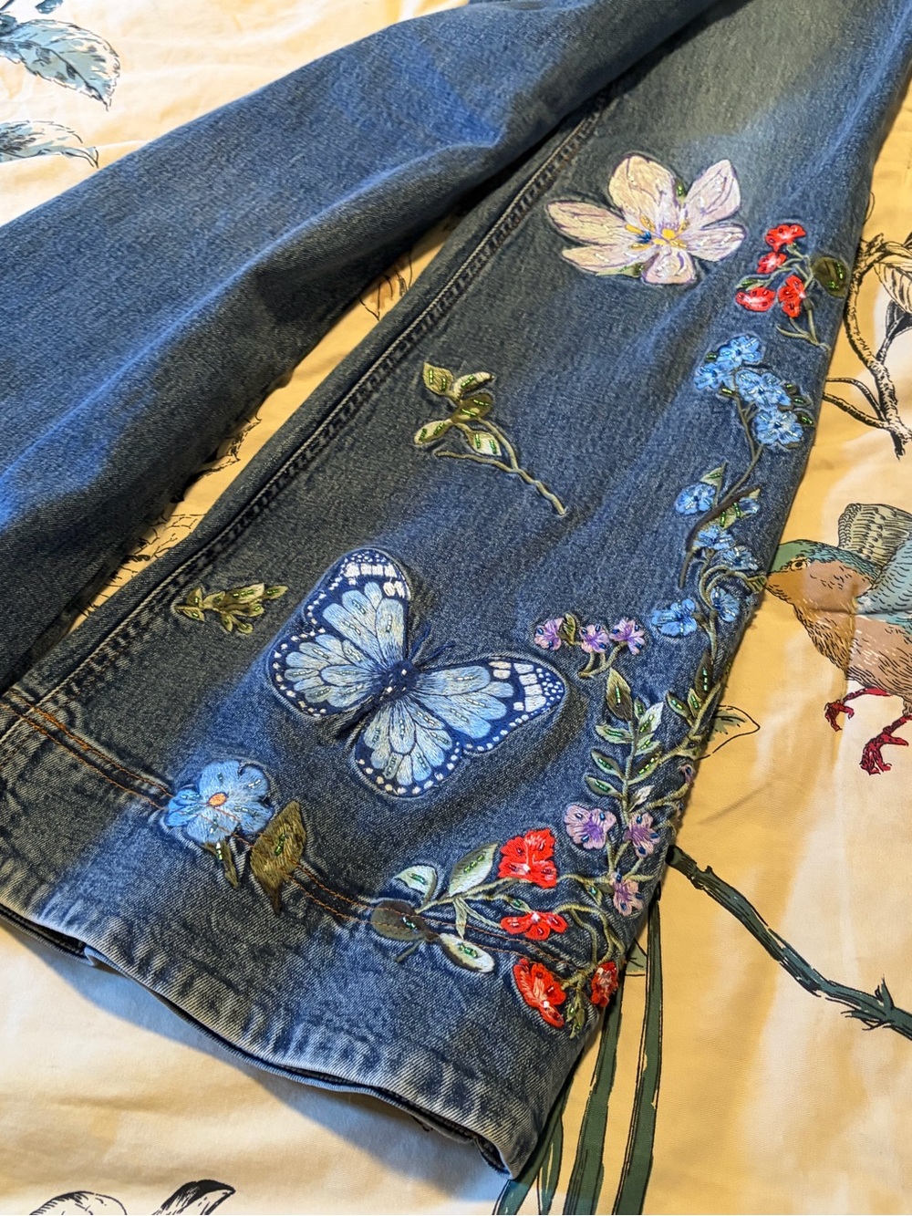 Alice & Olivia BEAUTIFUL EMBROIDERED JEAN 29 NWT - Picture 10 of 12